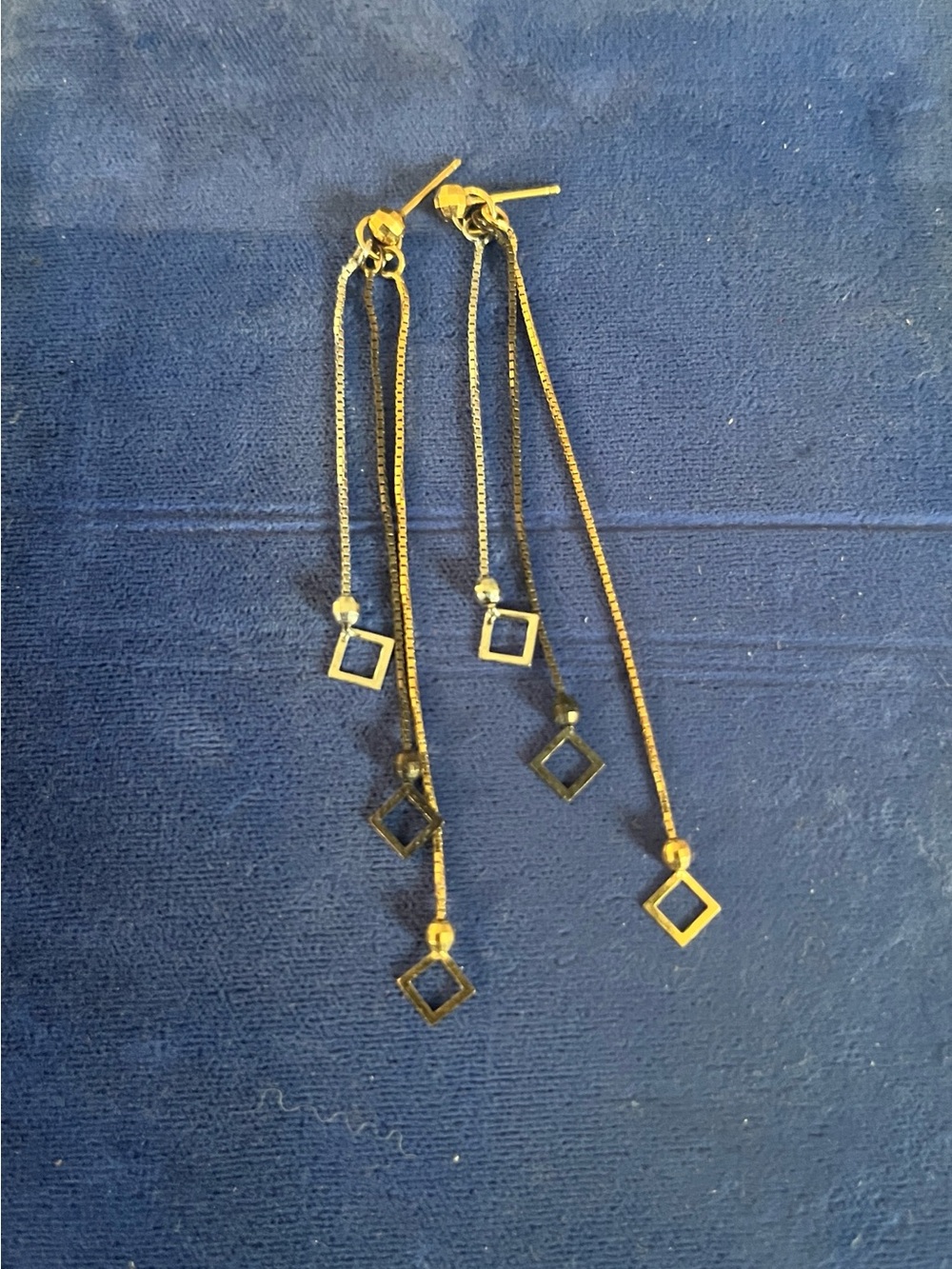 Gold Tone Dangle Square Drop Earrings - Women Jewelry